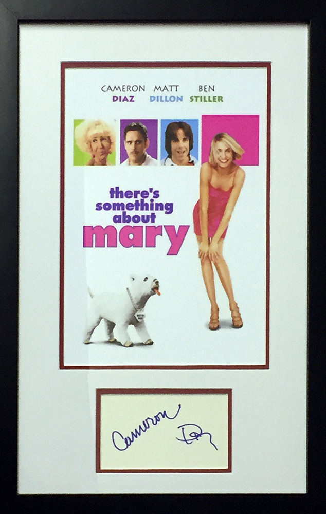 Framed Something About Mary Card Signed by Cameron Diaz