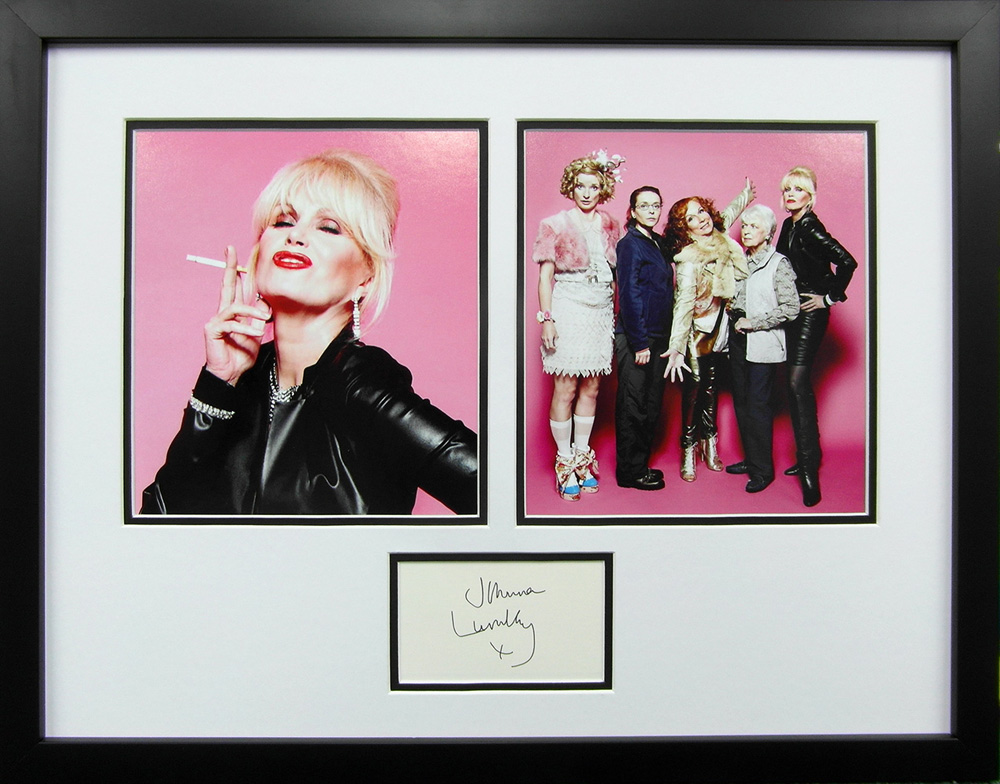 Framed Ab Fab Card Signed by Joanna Lumley