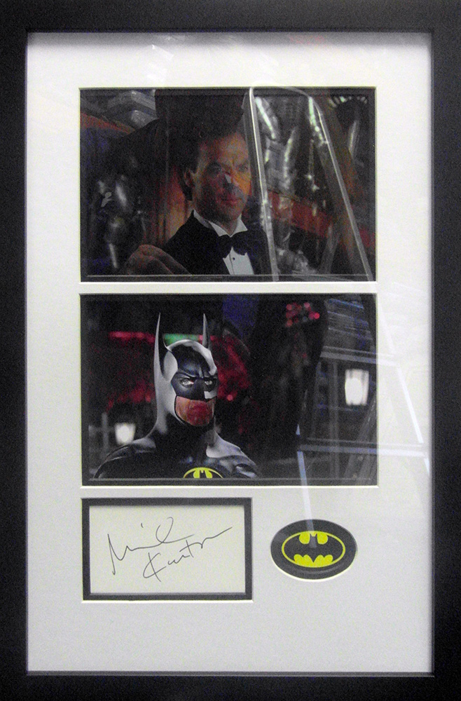 Framed Batman Card Signed by Michael Keaton
