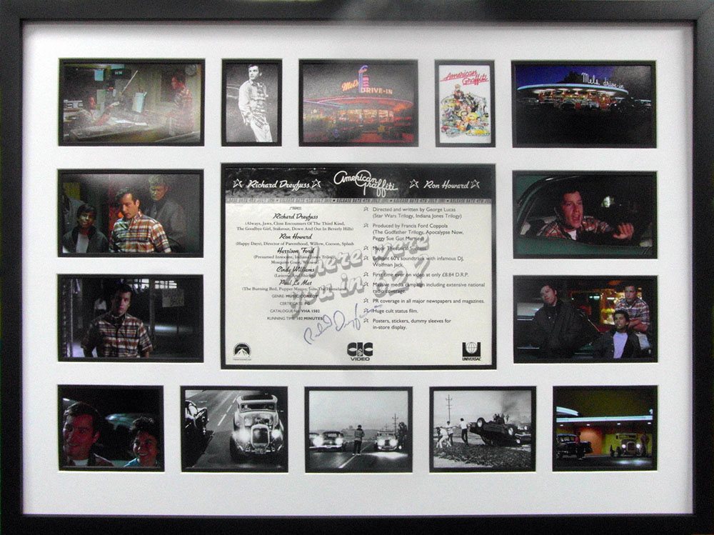 Framed American Graffiti DVD Cover Signed by Richard Dreyfuss