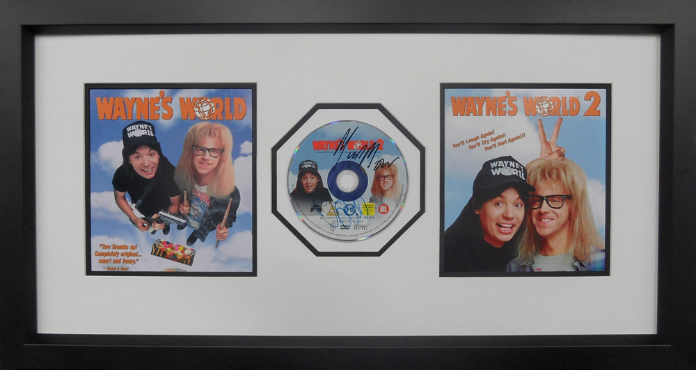 Framed Waynes World DVD Disc Signed by Mike Myers & Dana Carvey