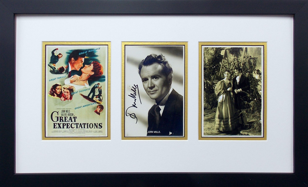 Framed Great Expectations Photograph Signed by John Mills