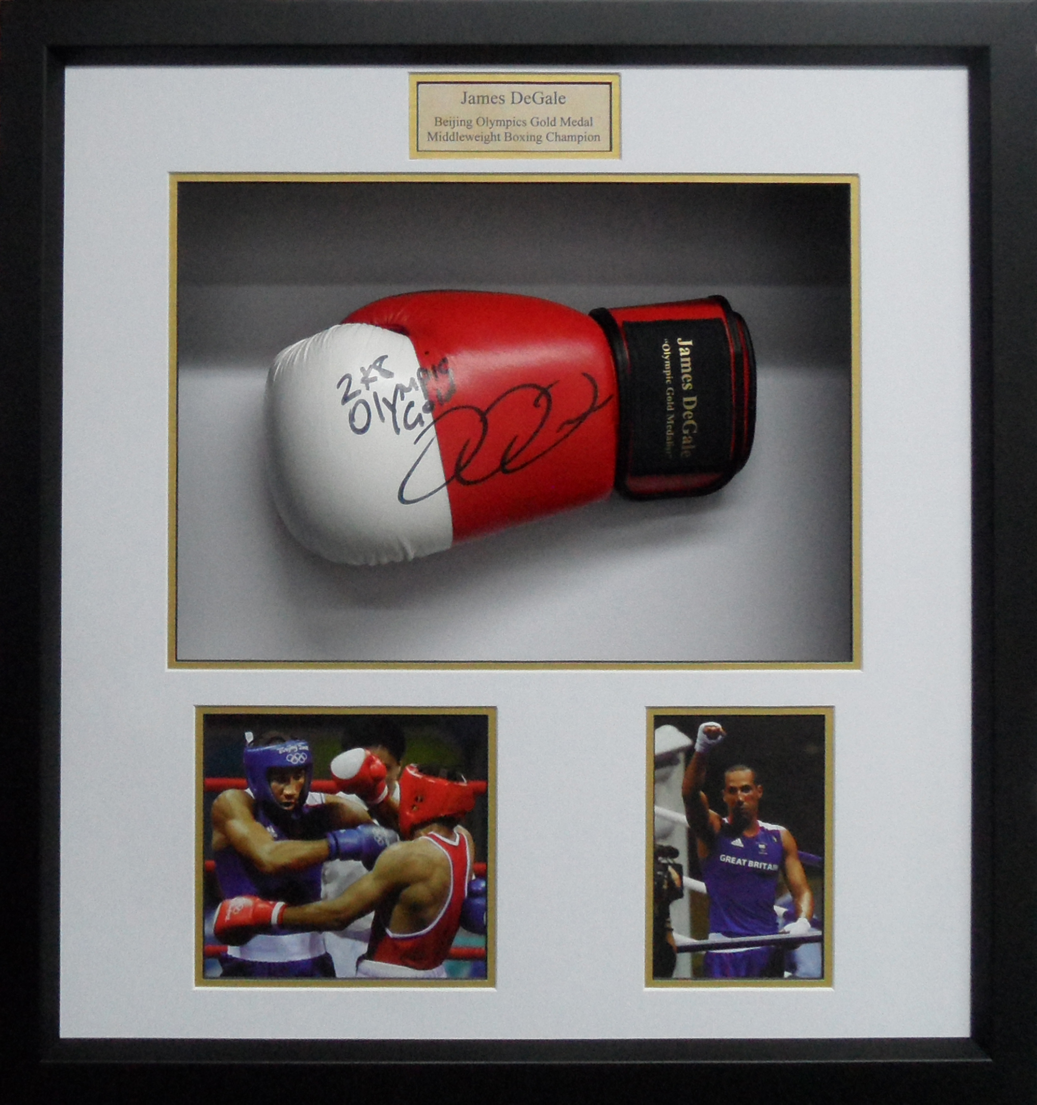 Framed James DeGale Signed Boxing Glove