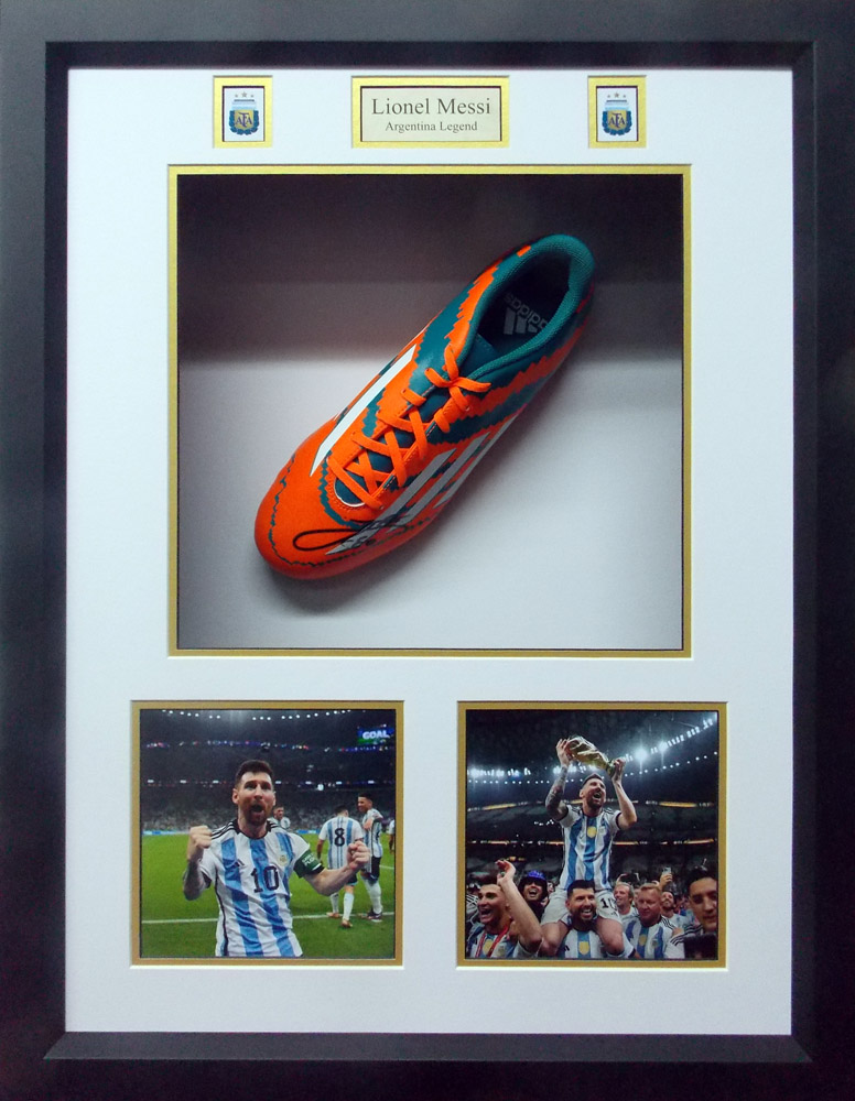 Framed Lionel Messi Signed Argentina Boot
