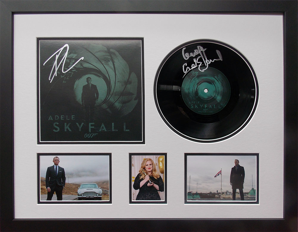 Framed Skyfall 7″ Single Signed by Adele & Daniel Craig