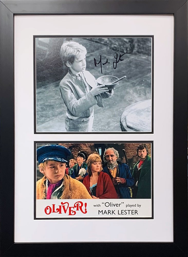 Framed Oliver Twist Photograph Signed by Mark Lester