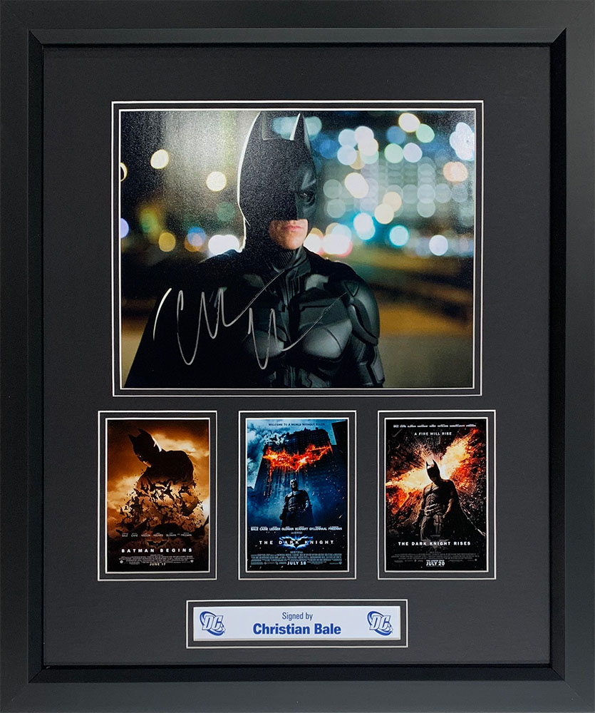 Framed Batman Photo Signed by Christian Bale
