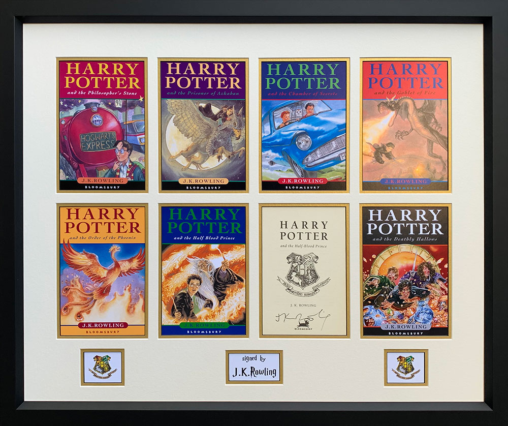 Framed Harry Potter and Half Blood Prince Book Signed by J.K Rowling
